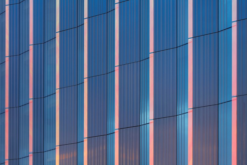 Dichroic facade of Manchester Metropolitan University Business School 