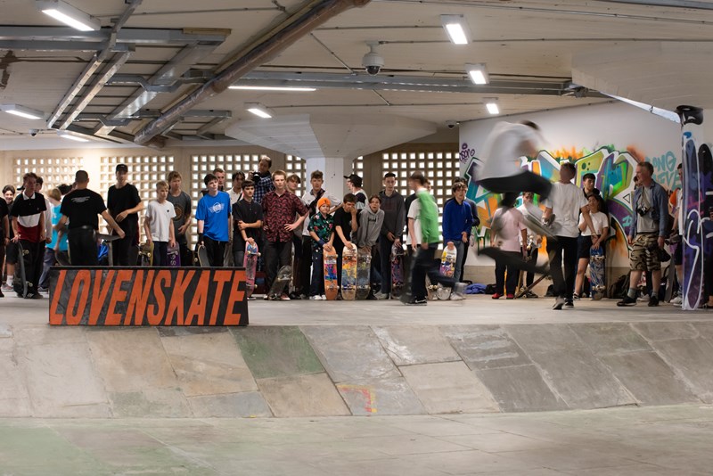 Southbank skate park with skaters