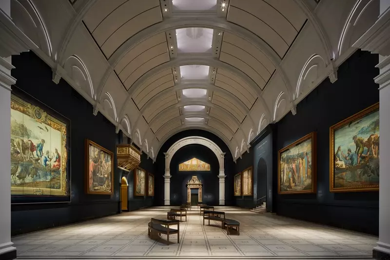 View of refurbished Raphael Court at the V&A, 2021
