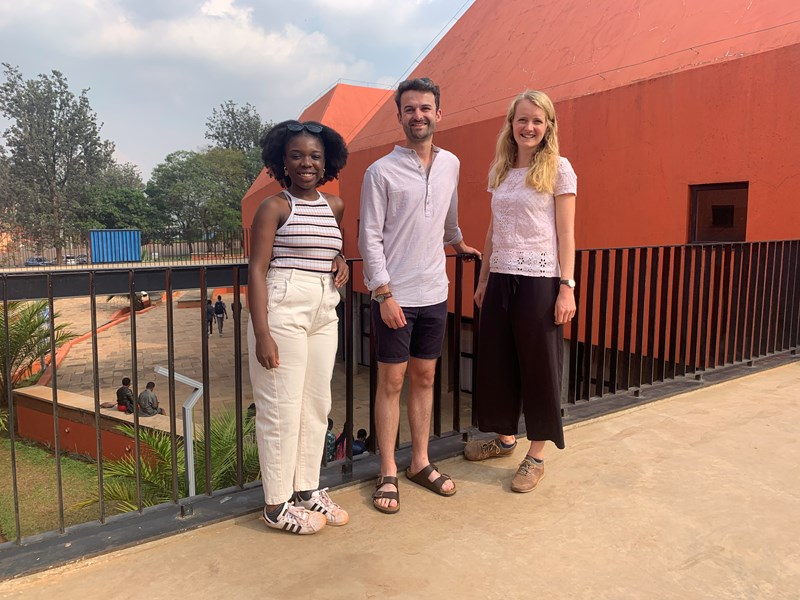 Gracioua Muzamhindo, Nathan Fairbrother and Meg Collin, at University of Uganda
