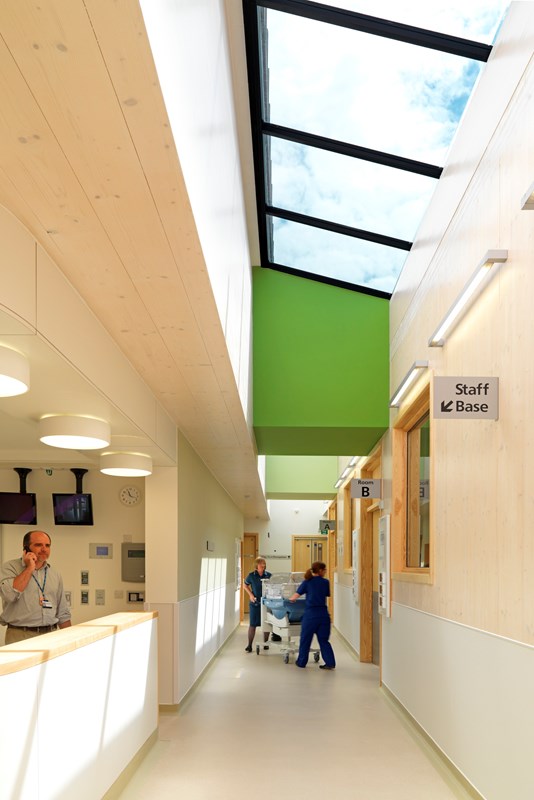 dyson centre for neonatal care internal corridor space and light