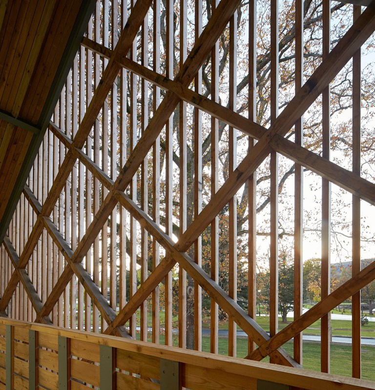 Bedales School Art and Design Building, timber screen detail