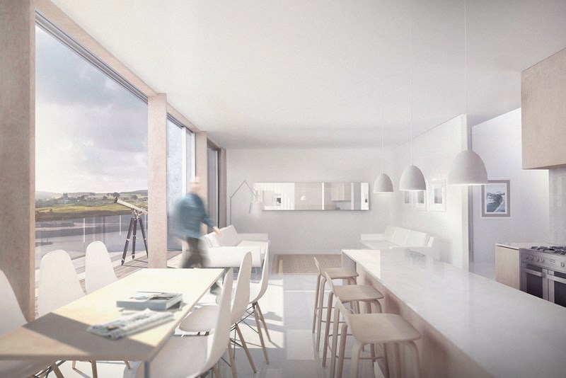 Artists impression of penthouse interior for houses at South Quay Hayle