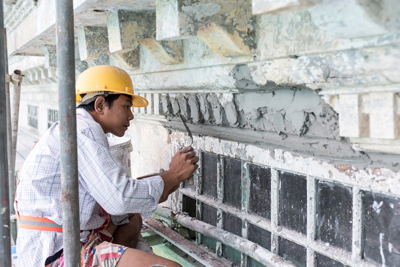 Plasterwork in progress