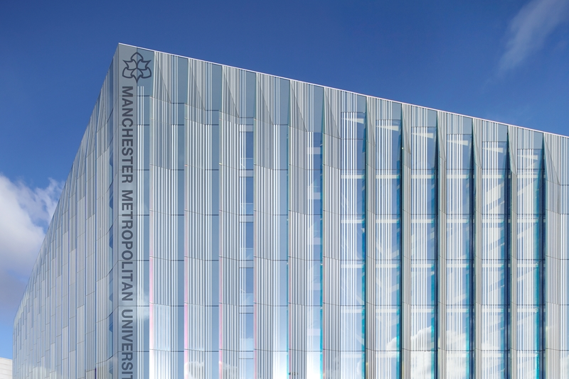 Facade of Manchester Metropolitan University Business School by FCBStudios