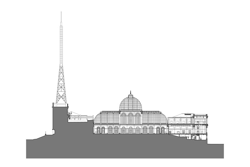 Section through Alexandra Palace East Court