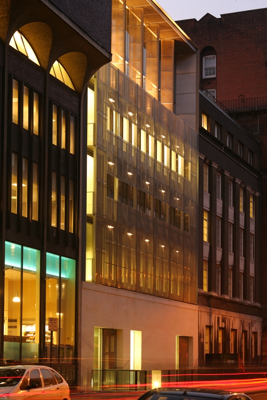External view of nanotechnology building evening shot