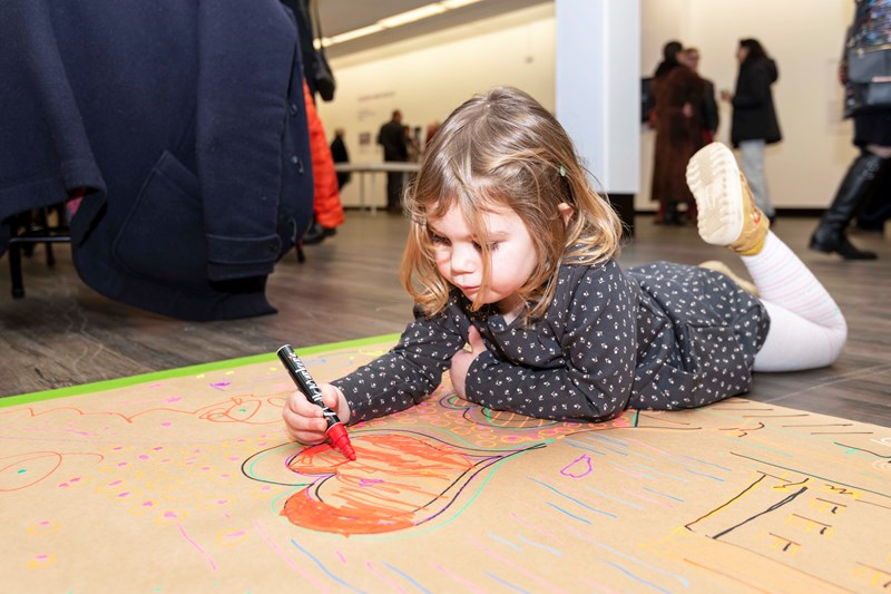 Child drawings at Of Time and Place Exhibition