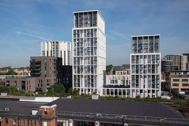 high level view across the Battersea Exchange Development