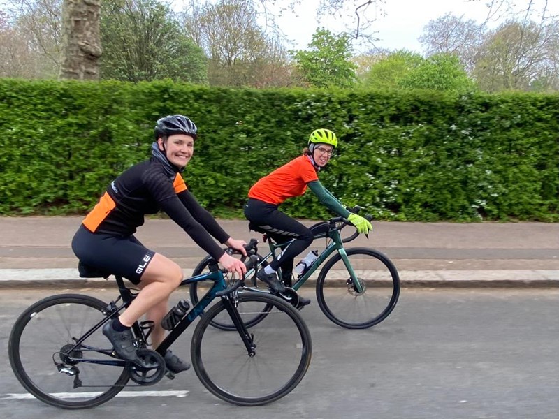 Pedelle training ride - Jo Gimenez and Helen Roberts