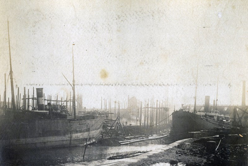 Ship building in Hayle Harbour
